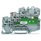 WAGO - 3-Leiter-Aktorenklemme, LED gelb, für NPN-(minus-)schaltende Aktoren, grau