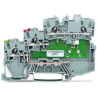 WAGO - 3-Leiter-Aktorenklemme, LED gelb, für NPN-(minus-)schaltende Aktoren, grau