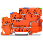 WAGO - 3-Leiter-Aktoreneinspeiseklemme f.PNP-(plus-)schaltende Aktoren m. PE-Anschluss,orange