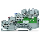 WAGO - 4-Leiter-Initiatorenklemme, LED gelb, für NPN-(minus-)schaltende Initiatoren, grau