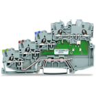 WAGO - 4-Leiter-Initiatorenklemme, LED gelb, für NPN-(minus-)schaltende Initiatoren, grau