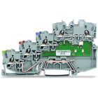 WAGO - 4-Leiter-Initiatorenklemme, LED gelb, für PNP-(plus-)schaltende Initiatoren, grau