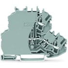 WAGO - Doppelstockklemme, Durchgangs-/Durchgangsklemme, mit Abschlussplatte, grau