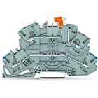 WAGO - Doppelstock-Trennklemme, mit schwenkbarem Trennmesser, N/L, grau