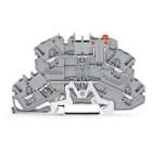 WAGO - Doppelstock-Trennklemme, schwenkbares Trennmesser, für Tragschiene 35x15/35x7, 5, grau