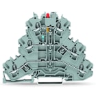 WAGO - Bauelementklemme, Dreistock, LED rot, grau