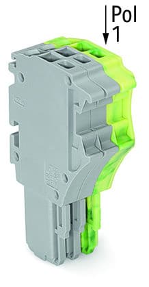 WAGO - 1-Leiter-Federleiste, Push-in CAGE CLAMP®, 1,5mm², grau/grün-gelb