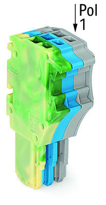 WAGO - 1-Leiter-Federleiste, Push-in CAGE CLAMP®, 1,5mm², grün-gelb/blau/grau