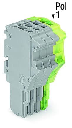 WAGO - 1-Leiter-Federleiste, Push-in CAGE CLAMP®, 1,5mm², grau/grün-gelb