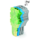 WAGO - 1-Leiter-Federleiste, Push-in CAGE CLAMP®, 1,5mm², grün-gelb/blau/grau