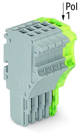WAGO - 1-Leiter-Federleiste, Push-in CAGE CLAMP®, 1,5mm², grau/grün-gelb