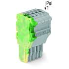 WAGO - 1-Leiter-Federleiste, Push-in CAGE CLAMP®, 1,5mm², grün-gelb/grau