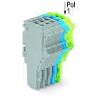 WAGO - 1-Leiter-Federleiste, Push-in CAGE CLAMP®, 1,5mm², grau/blau/grün-gelb