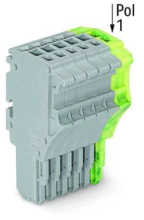 WAGO - 1-Leiter-Federleiste, Push-in CAGE CLAMP®, 1,5mm², grau/grün-gelb