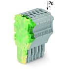 WAGO - 1-Leiter-Federleiste, Push-in CAGE CLAMP®, 1,5mm², grün-gelb/grau