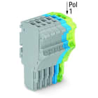 WAGO - 1-Leiter-Federleiste, Push-in CAGE CLAMP®, 1,5mm², grau/blau/grün-gelb