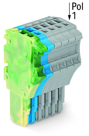WAGO - 1-Leiter-Federleiste, Push-in CAGE CLAMP®, 1,5mm², grün-gelb/blau/grau