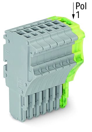 WAGO - 1-Leiter-Federleiste, Push-in CAGE CLAMP®, 1,5mm², grau/grün-gelb