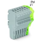 WAGO - 1-Leiter-Federleiste, Push-in CAGE CLAMP®, 1,5mm², grau/grün-gelb