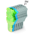 WAGO - 1-Leiter-Federleiste, Push-in CAGE CLAMP®, 1,5mm², grün-gelb/blau/grau