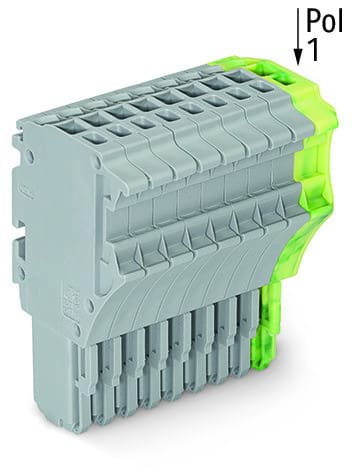 WAGO - 1-Leiter-Federleiste, Push-in CAGE CLAMP®, 1,5mm², grau/grün-gelb