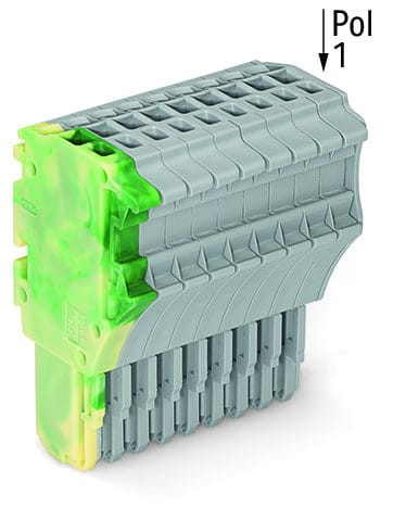 WAGO - 1-Leiter-Federleiste, Push-in CAGE CLAMP®, 1,5mm², grün-gelb/grau