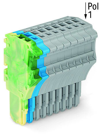 WAGO - 1-Leiter-Federleiste, Push-in CAGE CLAMP®, 1,5mm², grün-gelb/blau/grau