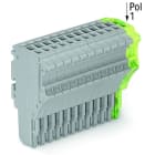 WAGO - 1-Leiter-Federleiste, Push-in CAGE CLAMP®, 1,5mm², grau/grün-gelb