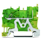 WAGO - 1-Leiter/1-Pin-PE-Basisklemme, Tragschiene 35x15/35x7, 5, Push-in CAGE CLAMP®, grün-gelb