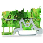 WAGO - 2-Leiter/1-Pin-PE-Basisklemme, Tragschiene 35x15/35x7, 5, Push-in CAGE CLAMP®, grün-gelb