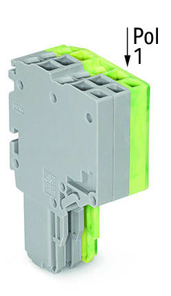 WAGO - 2-Leiter-Federleiste, Push-in CAGE CLAMP®, 1,5mm², grau/grün-gelb