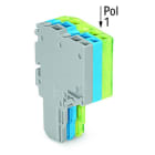 WAGO - 2-Leiter-Federleiste, Push-in CAGE CLAMP®, 1,5mm², grau/blau/grün-gelb