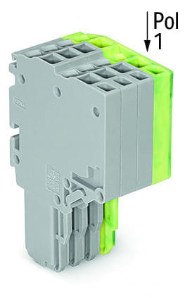 WAGO - 2-Leiter-Federleiste, Push-in CAGE CLAMP®, 1,5mm², grau/grün-gelb