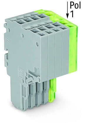 WAGO - 2-Leiter-Federleiste, Push-in CAGE CLAMP®, 1,5mm², grau/grün-gelb