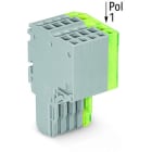 WAGO - 2-Leiter-Federleiste, Push-in CAGE CLAMP®, 1,5mm², grau/grün-gelb