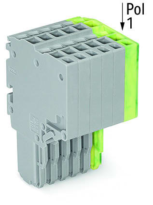 WAGO - 2-Leiter-Federleiste, Push-in CAGE CLAMP®, 1,5mm², grau/grün-gelb
