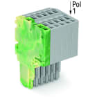 WAGO - 2-Leiter-Federleiste, Push-in CAGE CLAMP®, 1,5mm², grün-gelb/grau