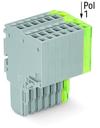 WAGO - 2-Leiter-Federleiste, Push-in CAGE CLAMP®, 1,5mm², grau/grün-gelb