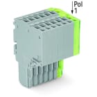 WAGO - 2-Leiter-Federleiste, Push-in CAGE CLAMP®, 1,5mm², grau/grün-gelb