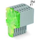 WAGO - 2-Leiter-Federleiste, Push-in CAGE CLAMP®, 1,5mm², grün-gelb/grau