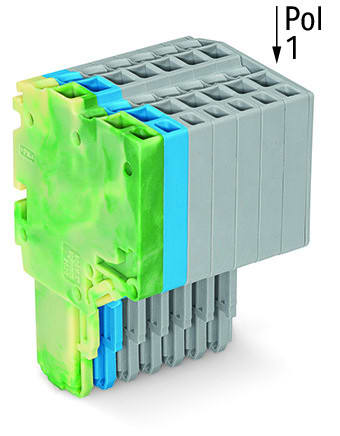 WAGO - 2-Leiter-Federleiste, Push-in CAGE CLAMP®, 1,5mm², grün-gelb/blau/grau