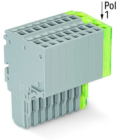WAGO - 2-Leiter-Federleiste, Push-in CAGE CLAMP®, 1,5mm², grau/grün-gelb