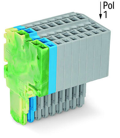 WAGO - 2-Leiter-Federleiste, Push-in CAGE CLAMP®, 1,5mm², grün-gelb/blau/grau