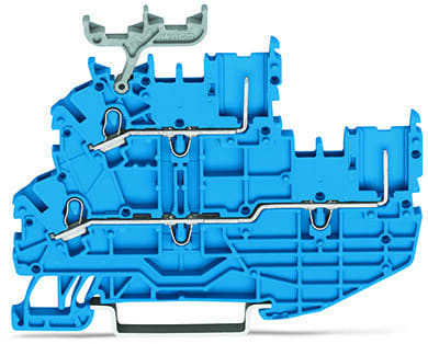 WAGO - 1-Leiter/1-Pin-Doppelstock-Basisklemme, Durchgangs-/Durchgangsklemme, N/N, blau