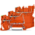 WAGO - 3-Leiter-Aktoreneinspeiseklemme, f.PNP-(plus-)schaltende Aktoren, PE-Anschluss, orange