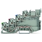 WAGO - 4-Leiter-Initiatorenklemme, f.PNP (plus)-schaltende Initiatoren, PE-Anschluss, grau