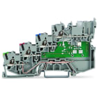 WAGO - 4-Leiter-Initiatorenklemme, LED gelb, für PNP-(plus-)schaltende Initiatoren, grau