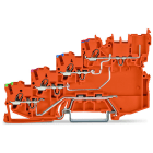 WAGO - 4-Leiter-Initiatoreneinspeiseklemme f.PNP schaltende Initiatoren, PE-Anschluss, orange