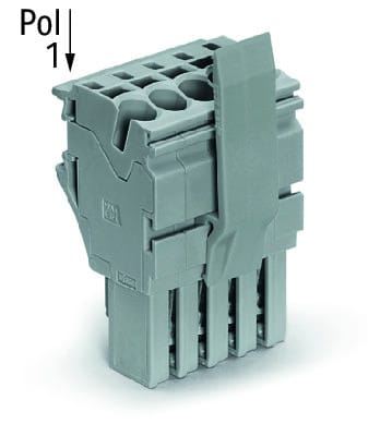 WAGO - 1-Leiter-Federleiste, Push-in CAGE CLAMP®, 4mm², grau