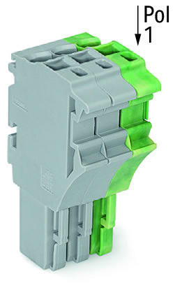 WAGO - 1-Leiter-Federleiste, Push-in CAGE CLAMP®, 4mm², grau/grün-gelb
